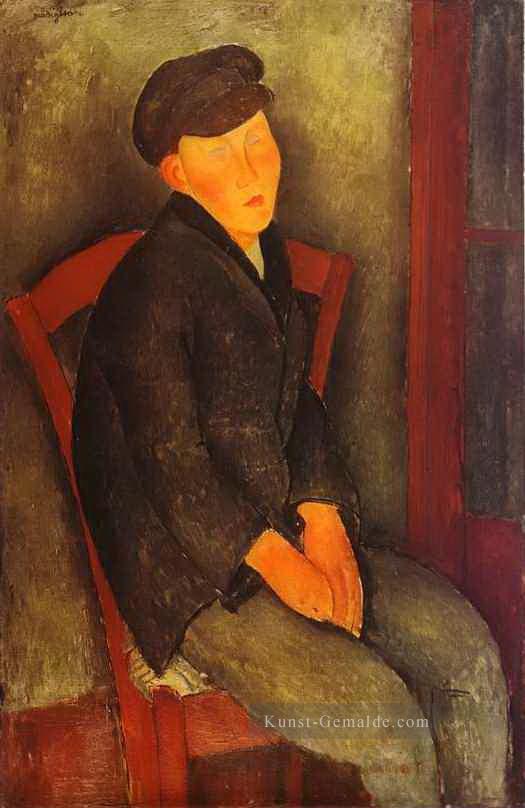 sitzt junge mit Kappe 1918 Amedeo Modigliani Ölgemälde